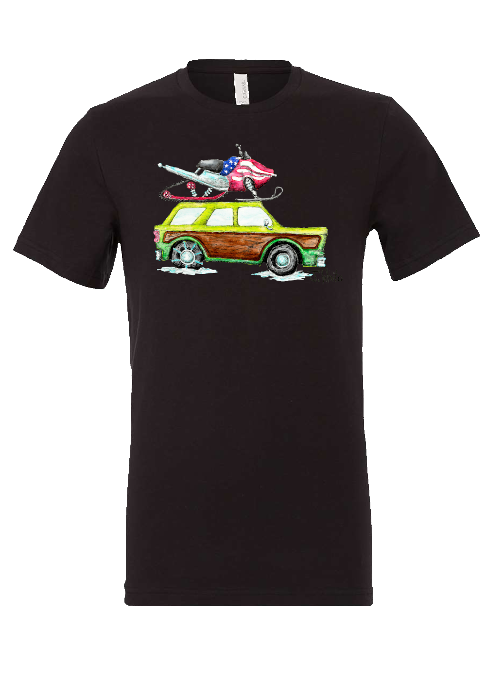 Sled Topper Sideview - T Shirt